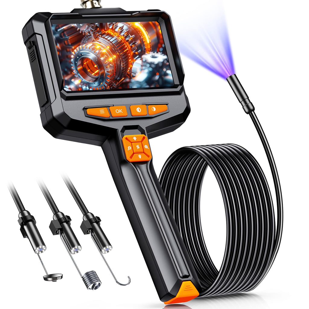 Borescope Camera with Light, 4.3" 1080P IP67 Waterproof Handheld Endoscope