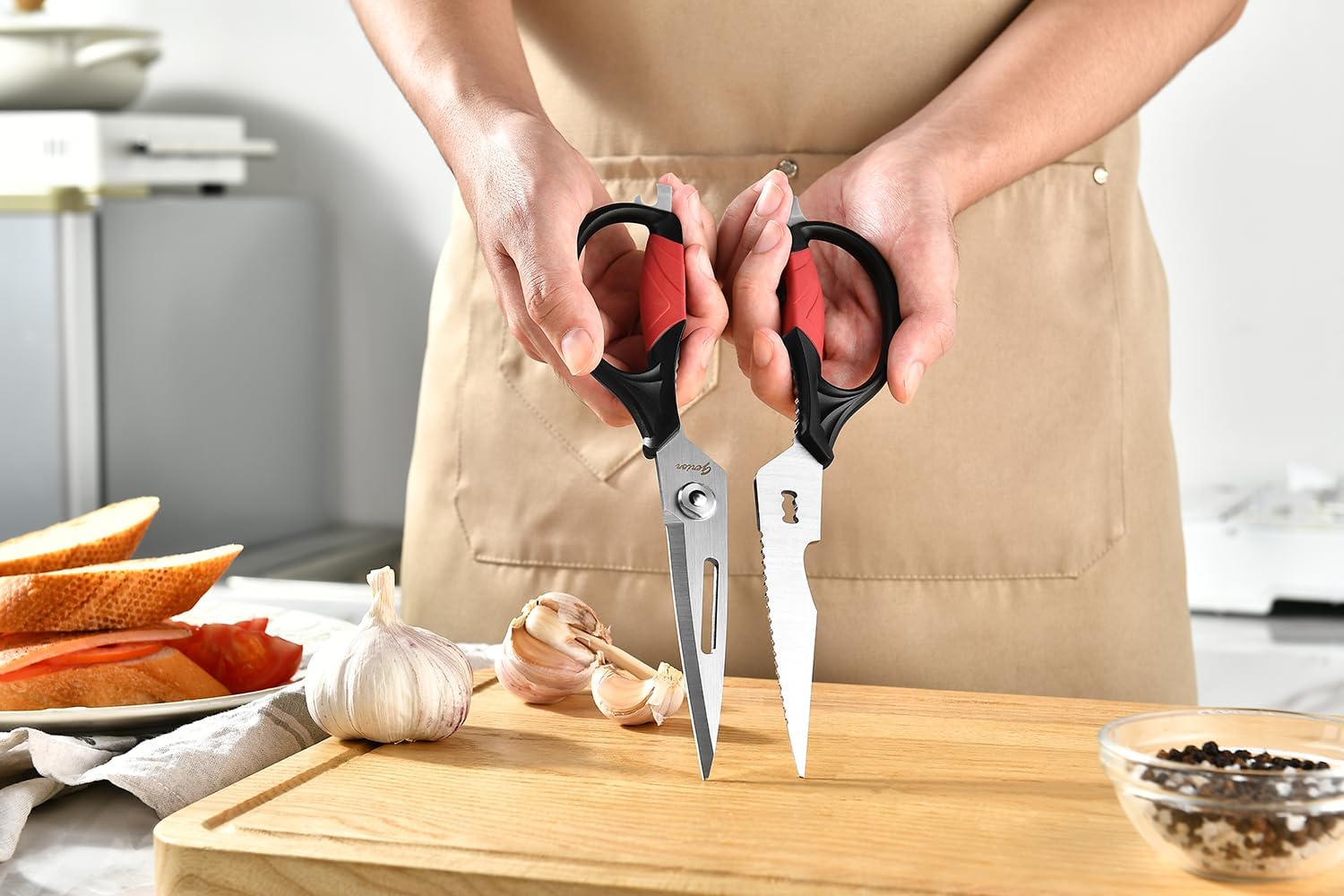 Kitchen Scissors - Heavy Duty Utility Come Apart Kitchen Shears for Chicken, Meat, Food, Vegetables - 9.25 Inch Long