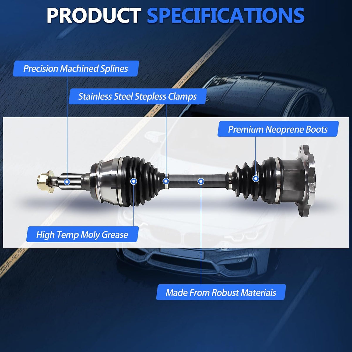 Maxfavor CV Axle Front Pair Fit for 1999-2006 Chevy Silverado 1500 CV Axles
