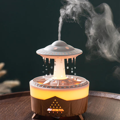Raindrop Humidifier for Bedroom, 350ml Cool Mist Humidifier with Essential Oil Diffuser, 7 Colors LED Night Light & 4