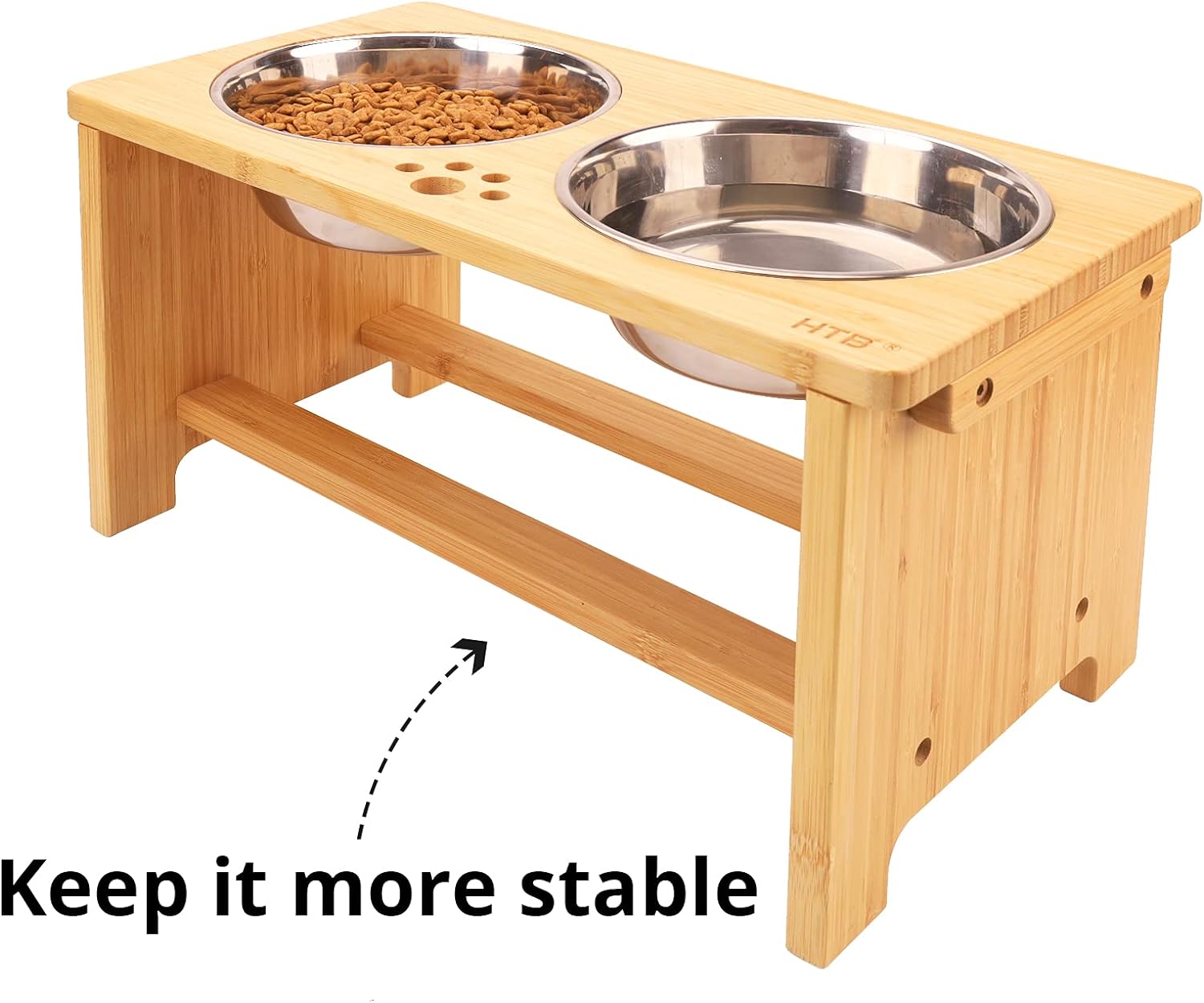 Elevated Dog Bowls,Raised Dog Bowl Stand with 2 Stainless Steel Bowls,Elevated Raised Dog Bowls for Large Medium