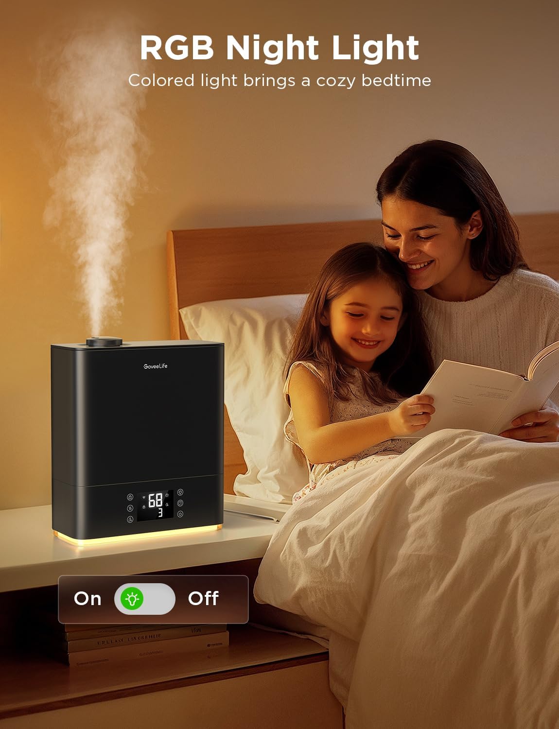 Smart Humidifiers for Bedroom Large Room, 6L Top Fill Humidifier | Cool Mist, Auto Mode, App & Voice Control, 60H