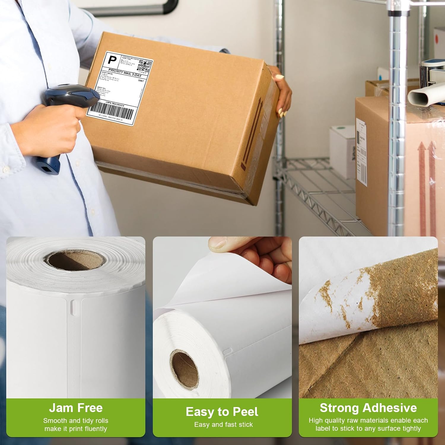 Compatible 4" x 6" Direct Thermal Label Replacement for DYMO 1744907 Postage Address Shipping Compatible with Dymo