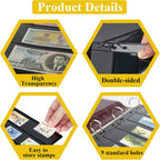 2 Rows Stamp Collecting Supplies - 30 Sheet Pages for Album Binder, Storage Holder