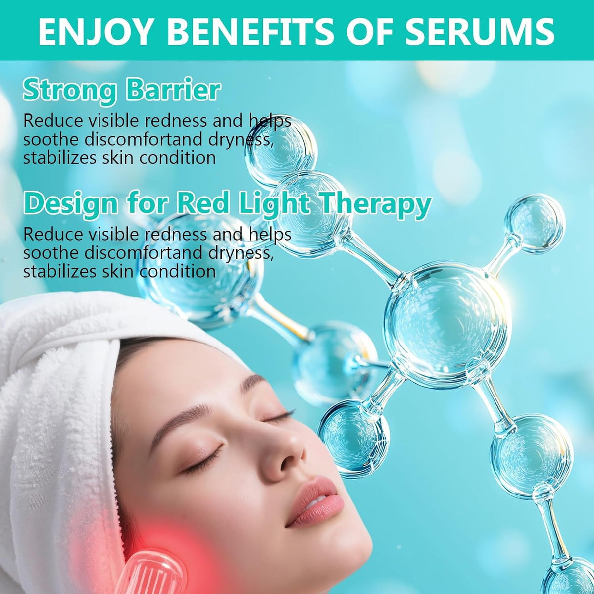 Red Light Therapy Activation Serum, Red Light Therapy Serums for Face and Neck, Hydrating Serum for Face, Facial