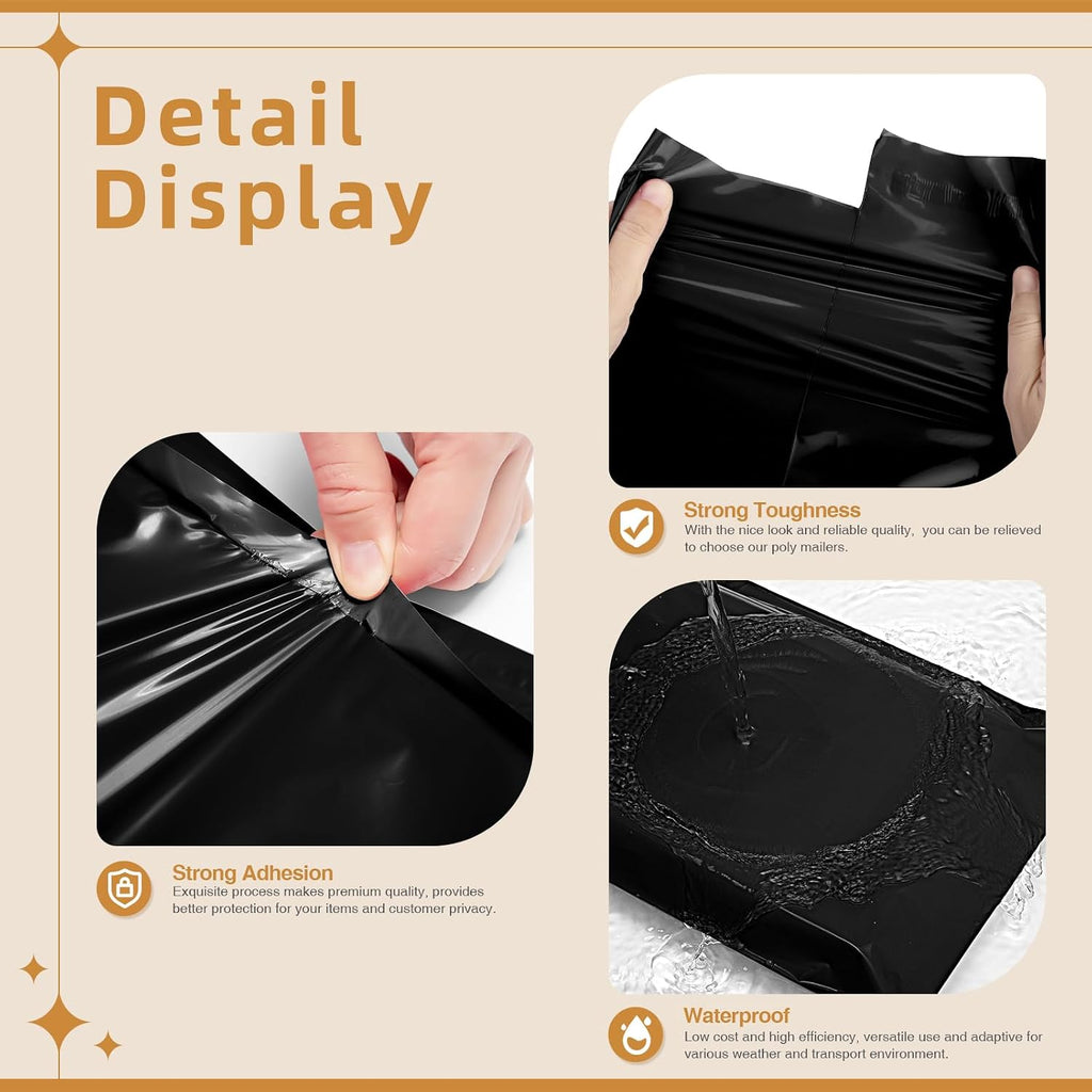 Extra Large Poly Mailers 24x36" 25 Pc, XXL Jumbo Shipping Bags,Black