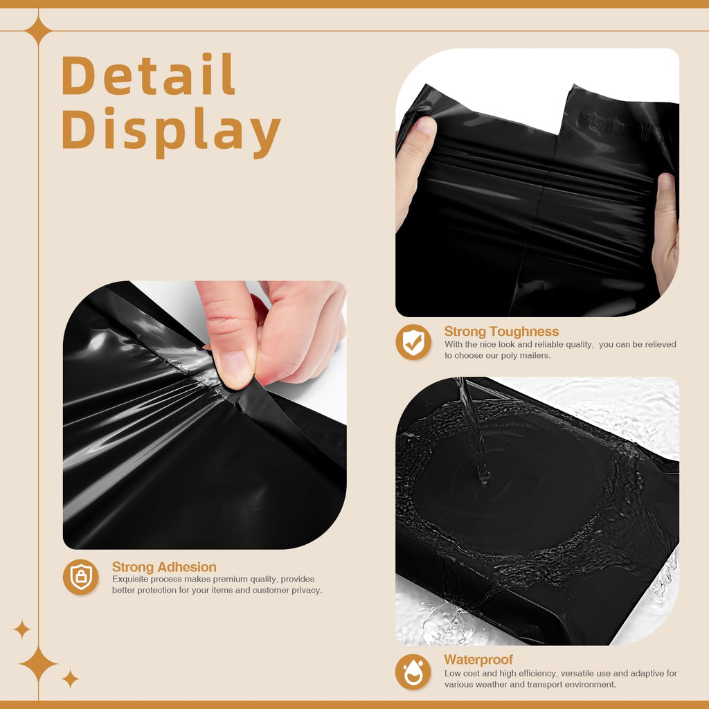 Extra Large Poly Mailers 24x36" 500Pcs, XXL Jumbo Shipping Bags,Black
