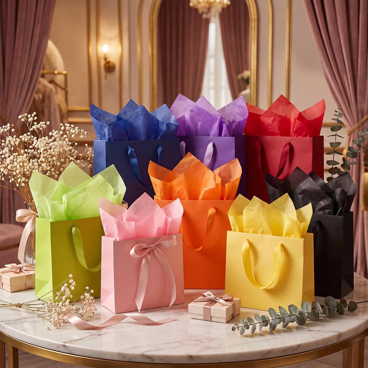 360 Sheets Colored Tissue Paper for Gift Bags & Crafts 20 X 28 Inch