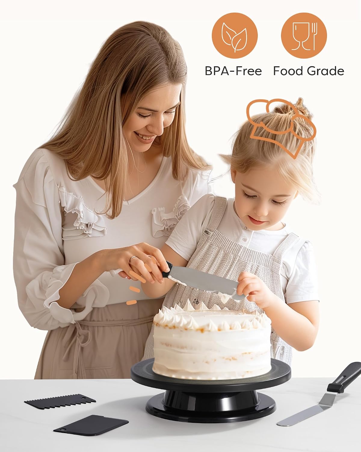 Cake Decorating Kit with Turntable Baking Supplies for Beginner Pros
