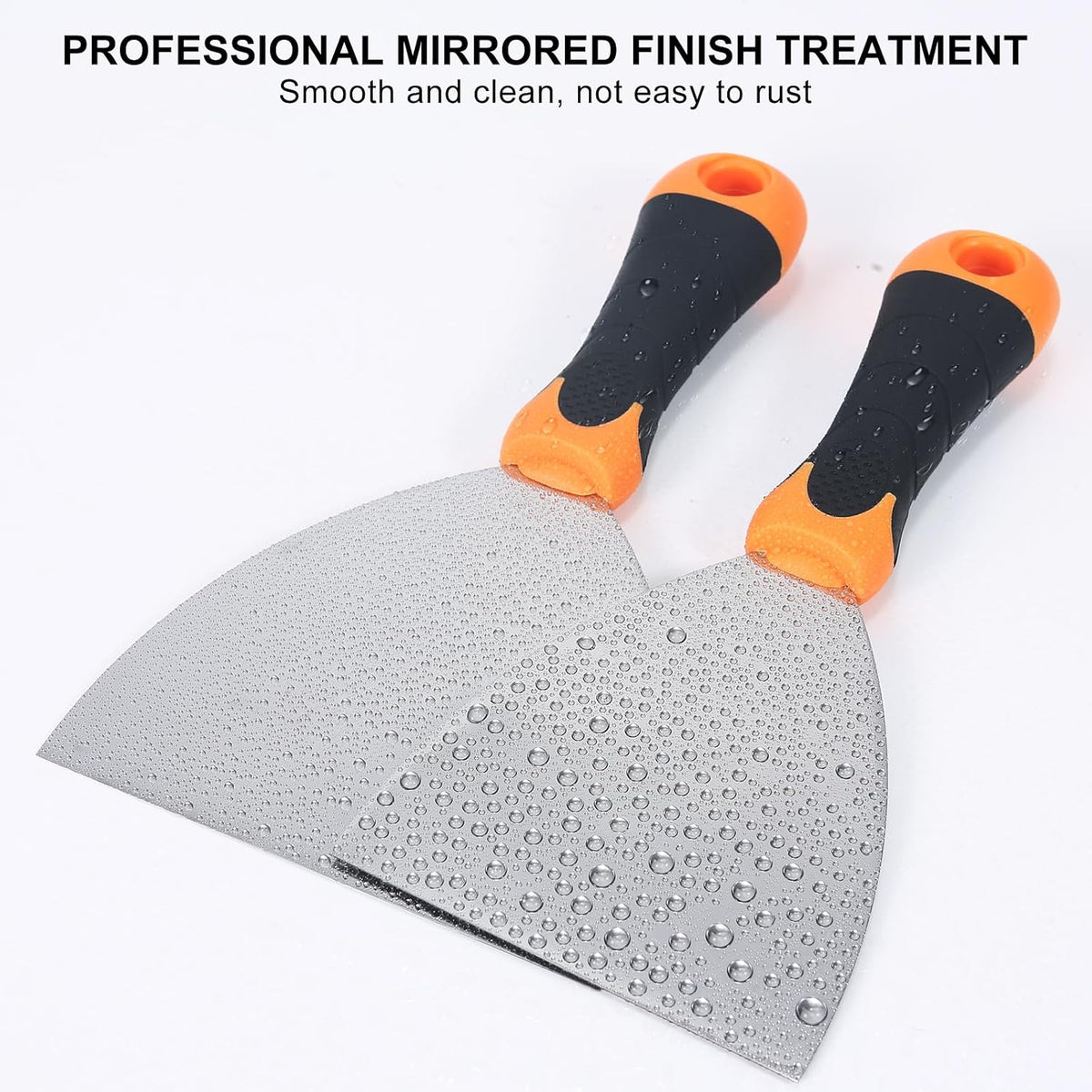 2-Piece Spackle Knife Set, 4" 6" Putty Knives Paint Scraper