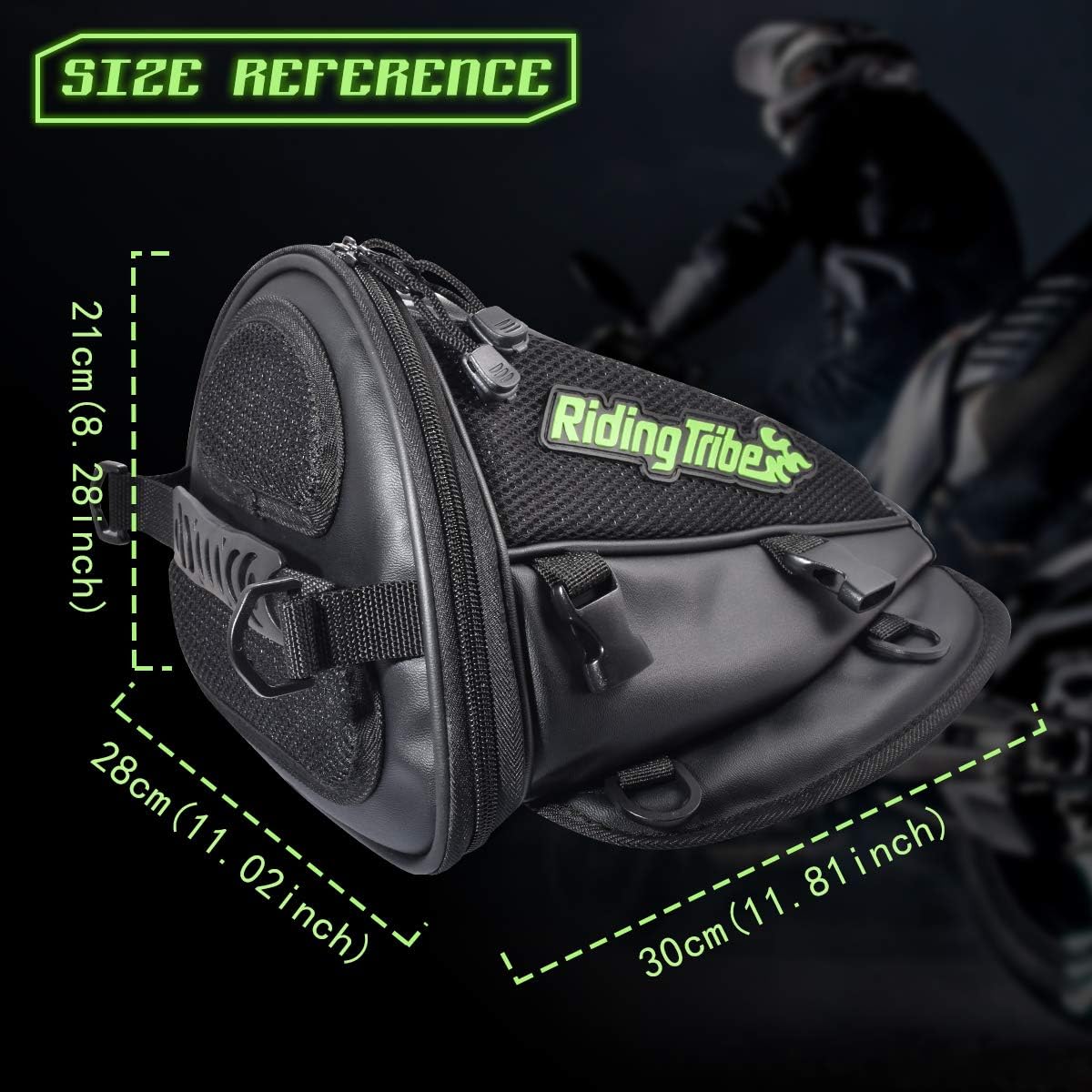 Motorcycle Backseat Tank Bag Multifunctional Waterproof PU Leather Storage Saddle Bag Motorbike Rear Seat Super Light