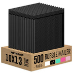 Bubble Mailers 10x13" Padded Envelopes Black 500Pack Waterproof