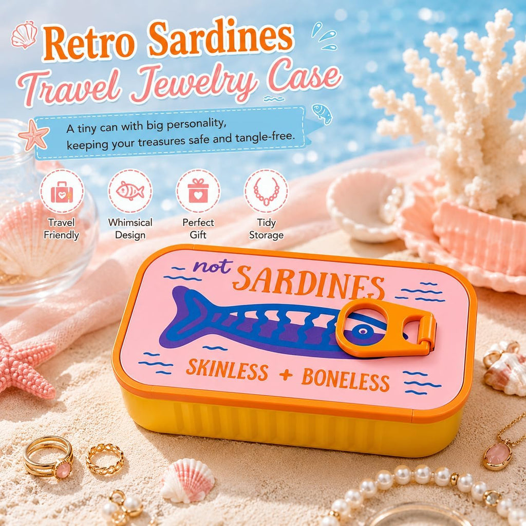 Sardines Travel Jewelry Case, Sardine Tin Jewelry Box, 3d Printed Sardine Tin Like Jewelry Case, with Fish-Shaped