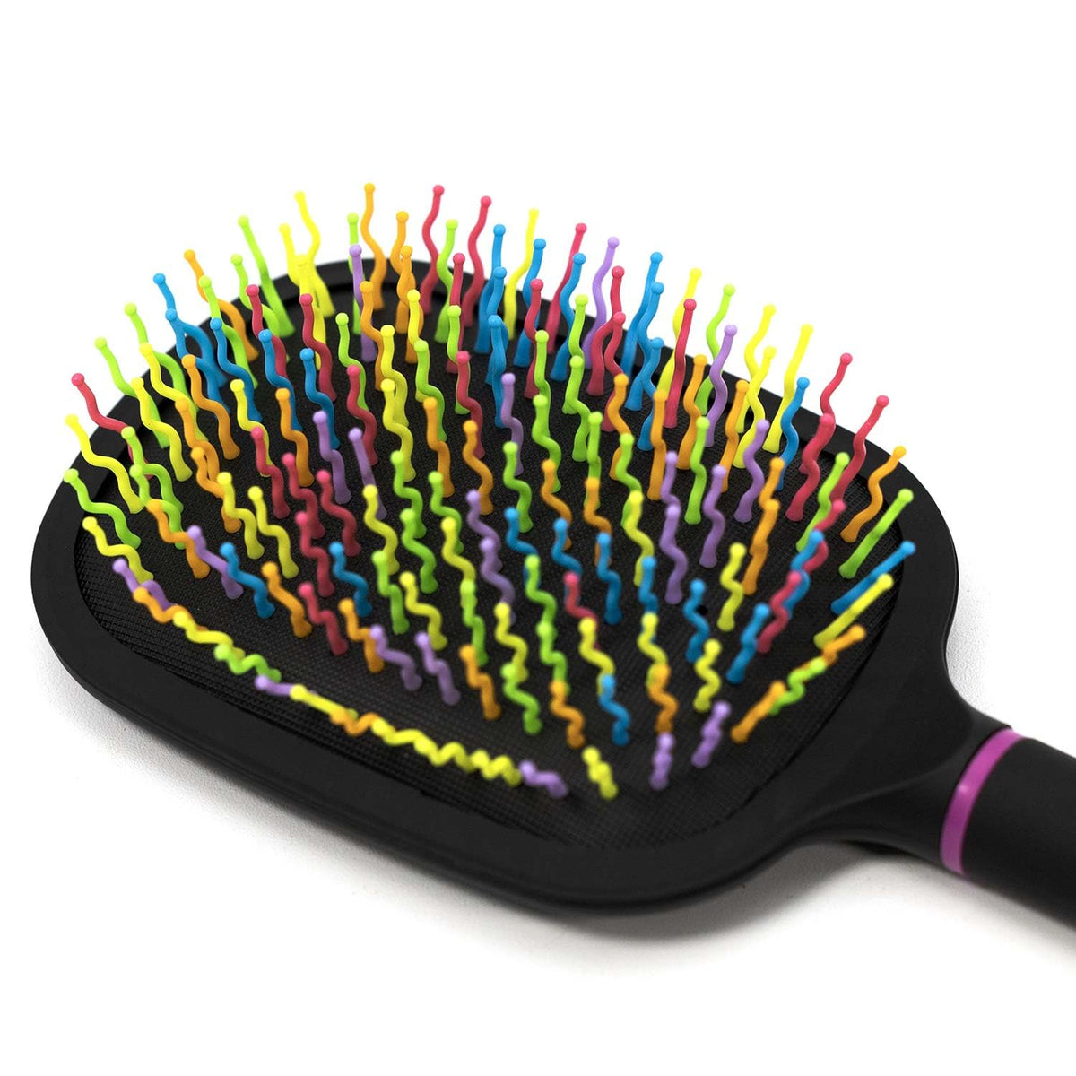 Horse Mane & Tail Brush, Rainbow Bristles, Black Handle | 9.5 in