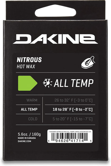 Nitrous Wax - All Temp - Snowboard & Ski Wax | All-temperature glide wax keeps your base fast in any snow—easy hot