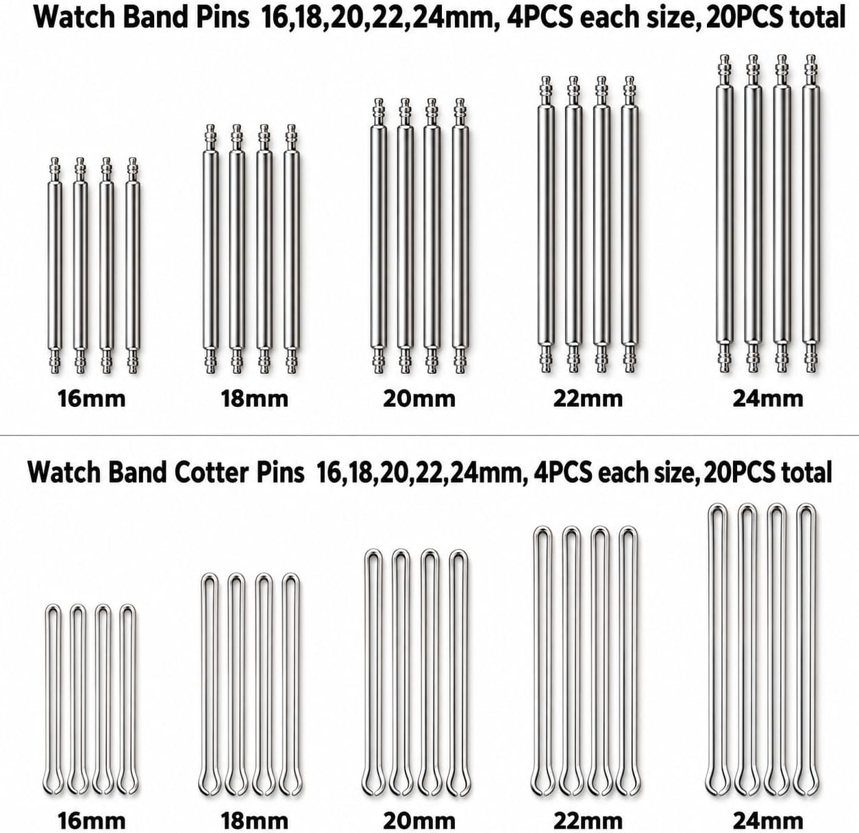 Watch Link Removal Kit, Watch Band Tool for Watch Bracelet Resizing,Adjustment -Watch Strap Pins
