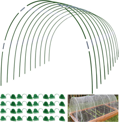 Greenhouse Hoops for DIY 2.8ft or Wider Grow Tunnel, Rust-Free Fiberglass Support Hoops Frame for Garden Fabric, DIY