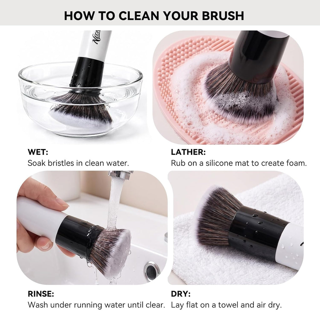 Premium Flat Top Kabuki Foundation Brush for Liquid Cream Powder