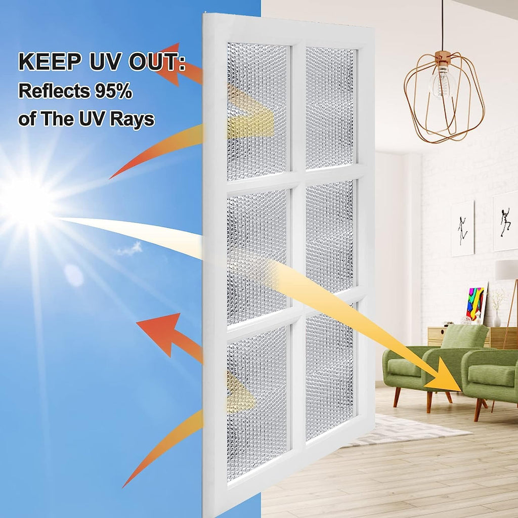 24" x10ft DIY Bubble Core Reflective Sheet, Window Kit, Garage Door Insulation, Thermal Shield, RV Insulation + 35