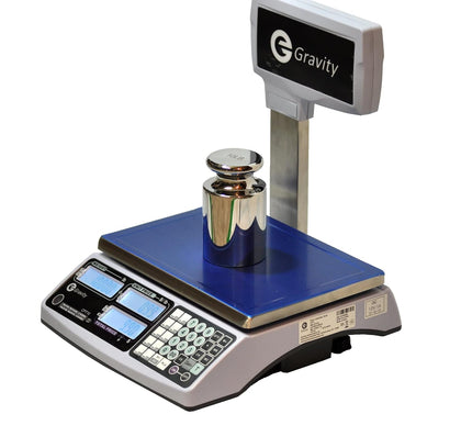 NTEP Legal for Trade Price Computing Scale with Pole Display, 30lb / 60lb Capacity, 0.01lb / 0.02lb Resolution, Dual