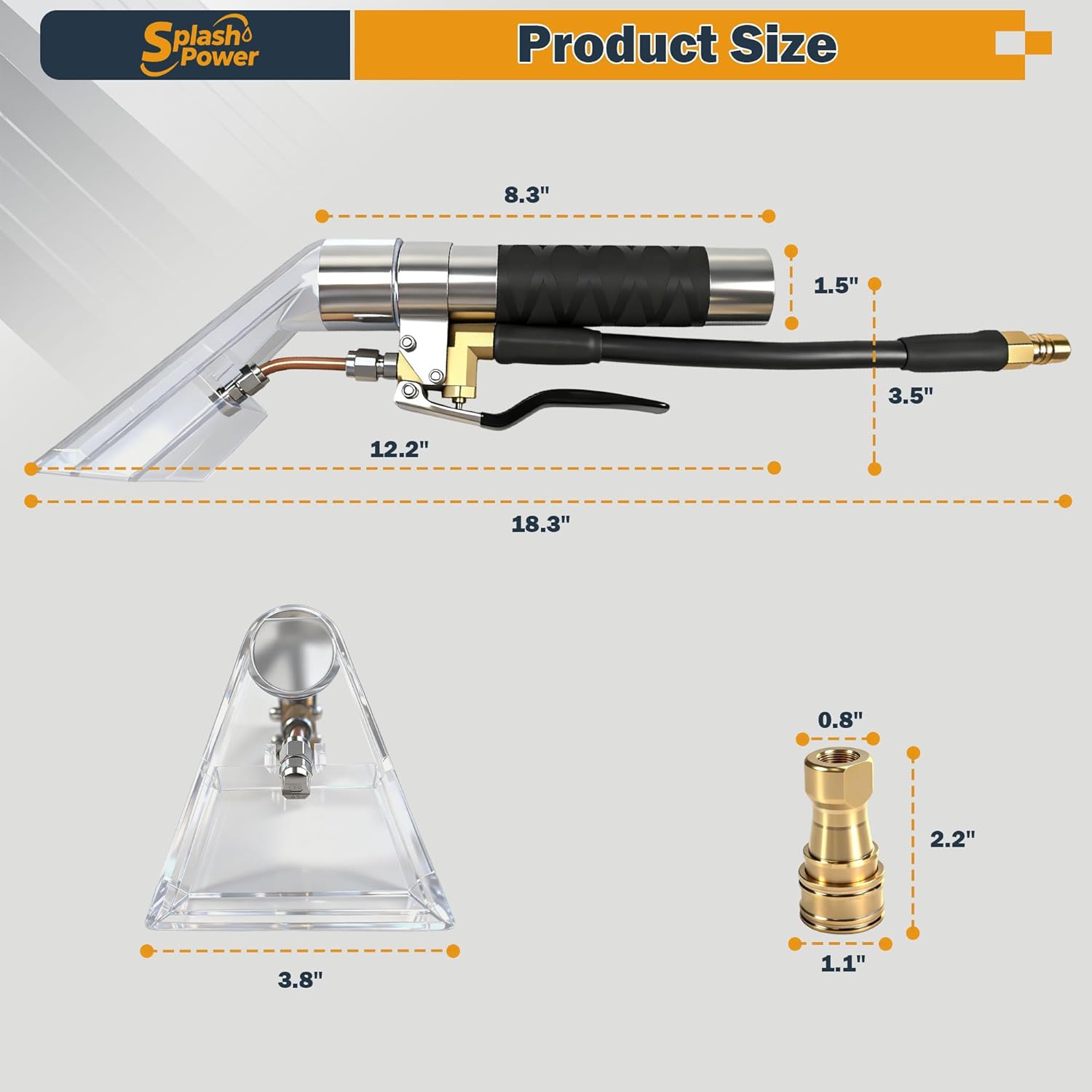 Upholstery Carpet Extractor Wand for Auto Detailing | High-pressure, Heat-resistant Carpet Cleaner Hand Wand with