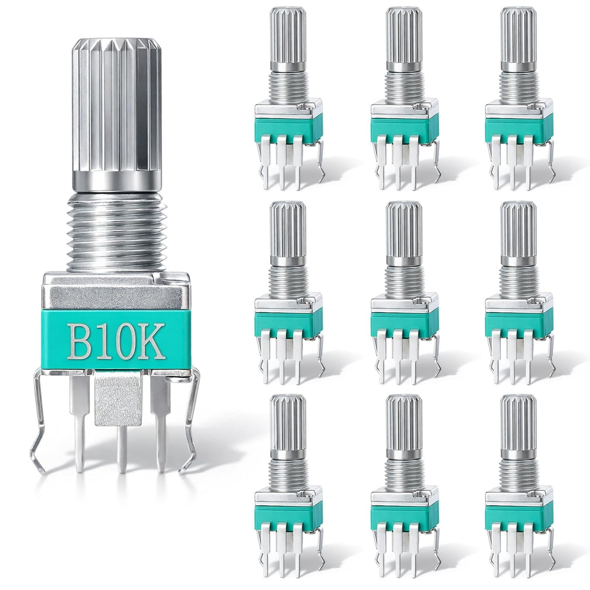 10 Pcs B10K Potentiometer Variable Resistor RK097 15mm Shaft