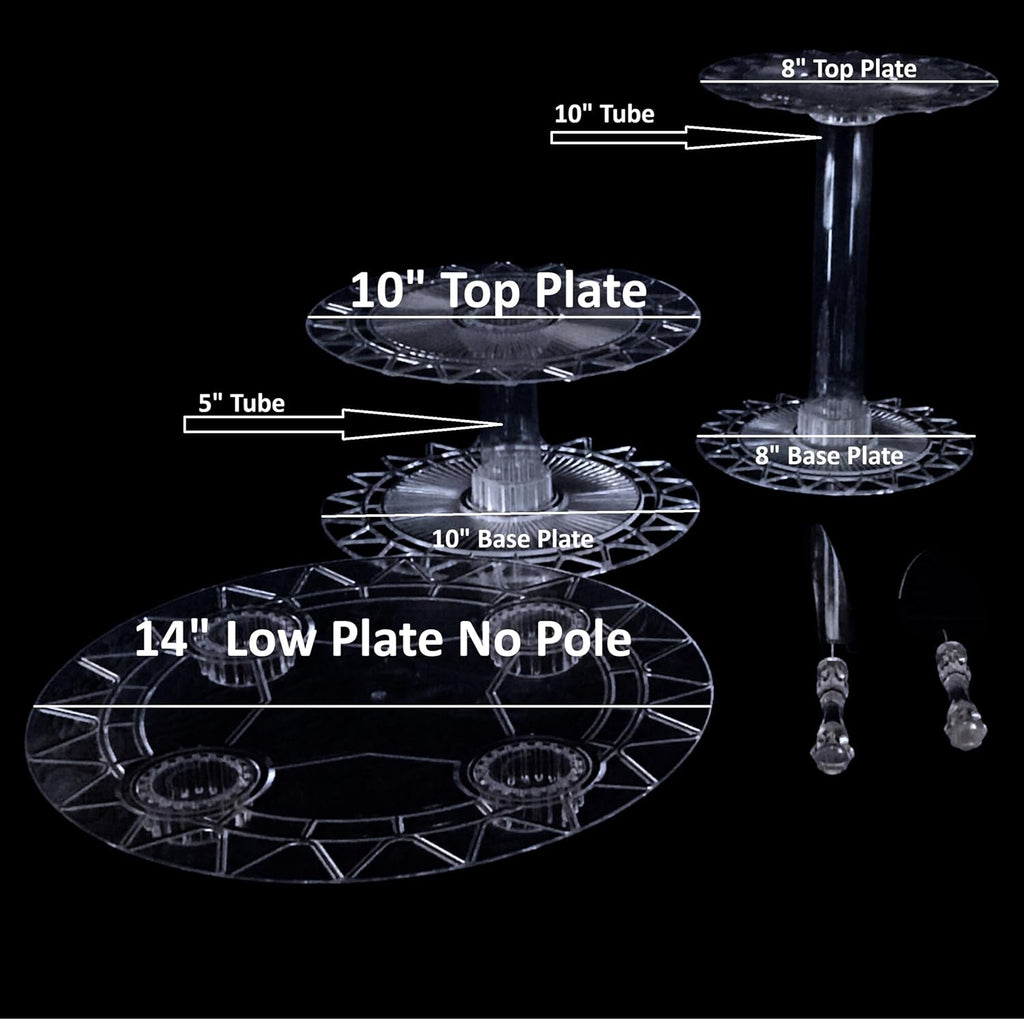 3 Tier Acrylic Wedding Cake Stand Set, Multi-Tier Cake Cupcake Holder, Topper Dessert Table Display Set, Tiered Tray