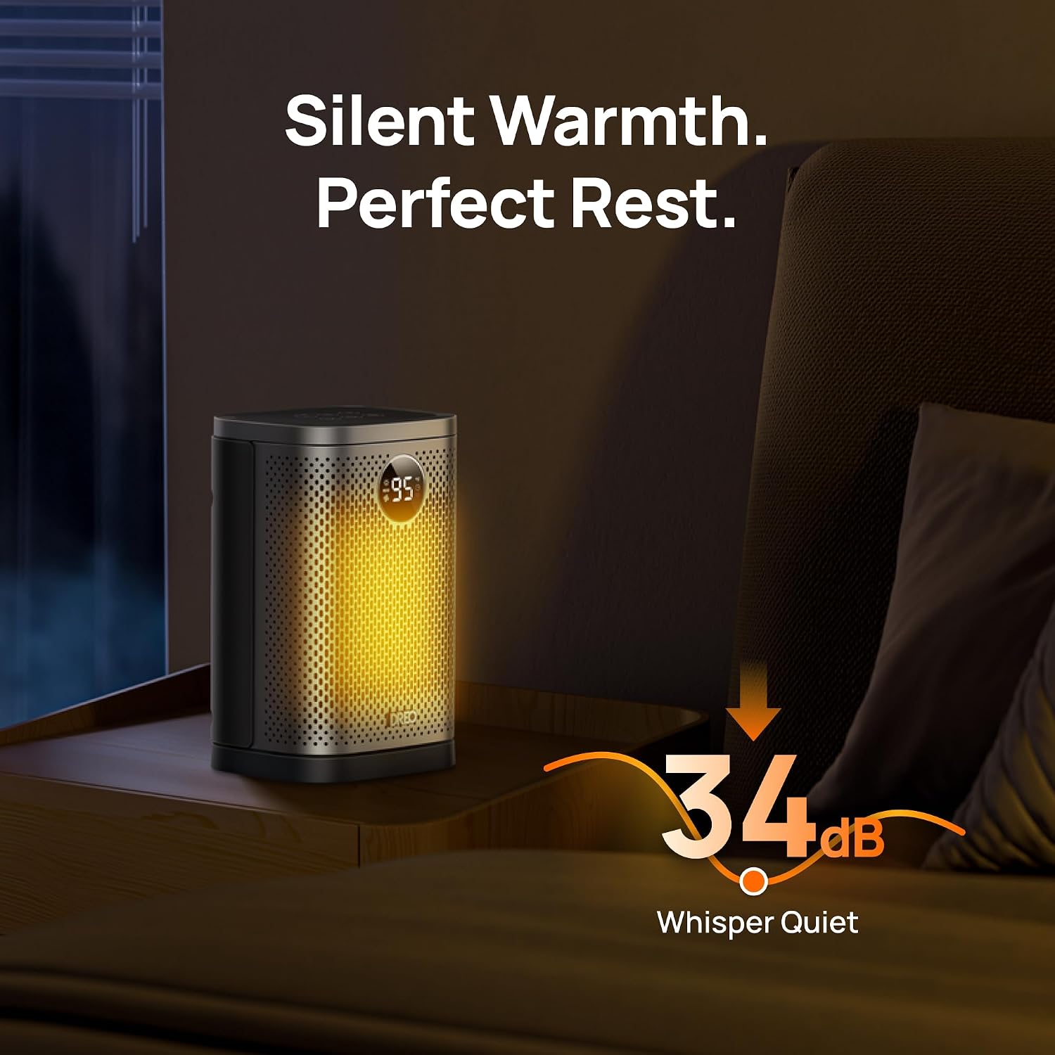 Space Heater for Indoor, Portable Heater, 1500W Compact Ceramic Convection Electric Space Heater,70°Oscillating