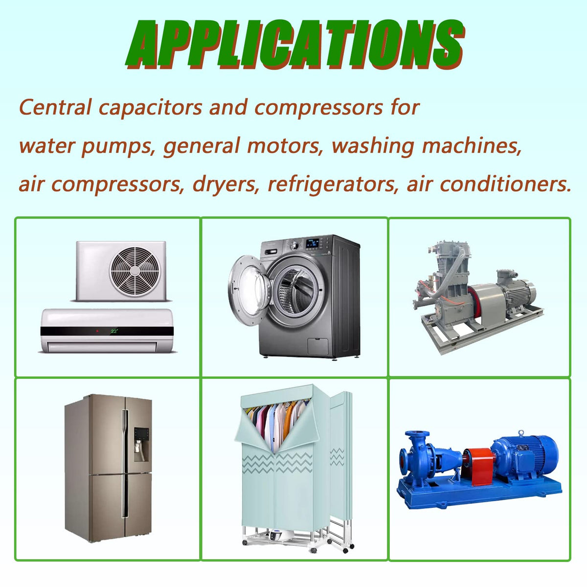 88-108 MFD 165VAC Round Start Capacitor 50/60 Hz AC