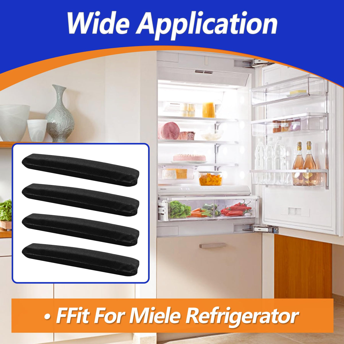 4-Pack 7236280 Active AirClean Filter Fit for Miele Refrigerator