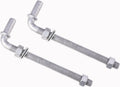 J-Bolt Post Hinge with 5/8" Hinge Pin Galvanized Post Gate Hinge for Chain Link Fence, Washers & Nuts Included (8" (2