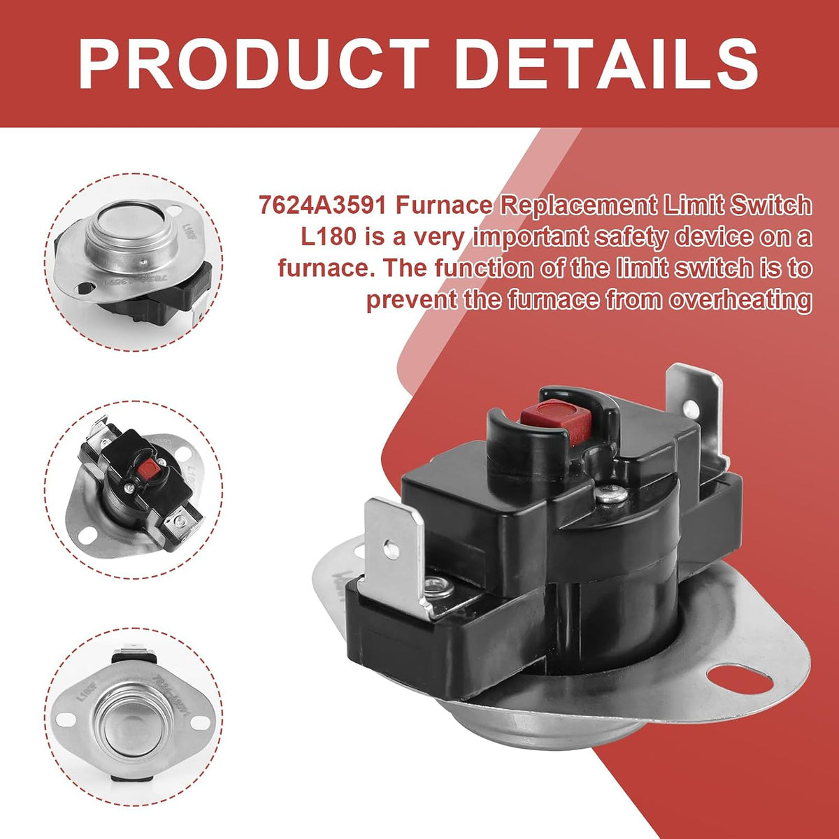 7624A3591 Furnace Limit Switch,for Coleman Furnace Replacement Limit Switch