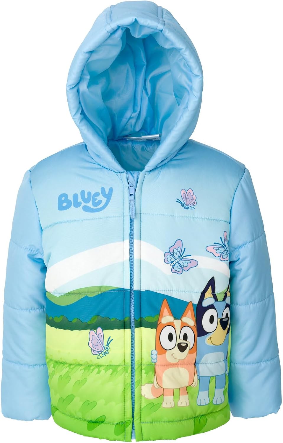Girls Zip Up Puffer Jacket Toddler to Little Kid Sizes (2T - 7-8)