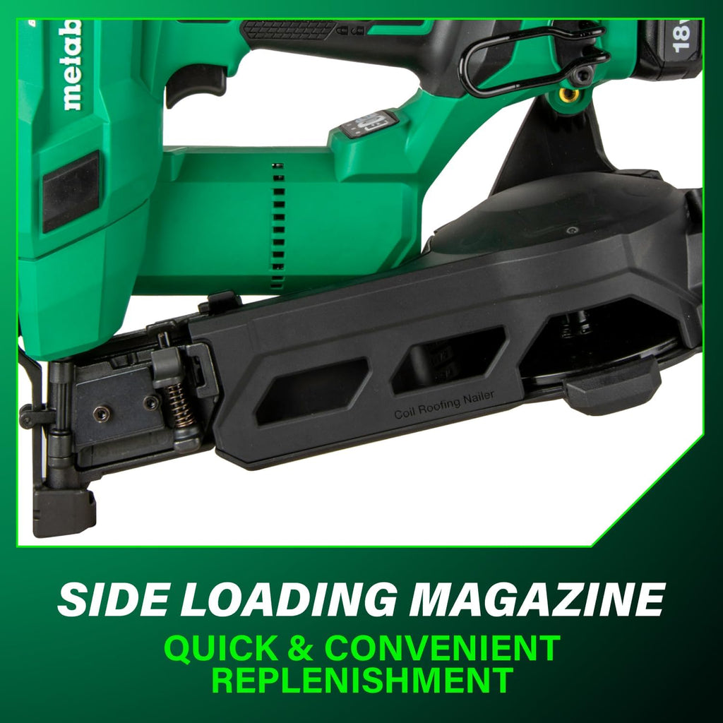 Metabo HPT Roofing Nailer, 18V MultiVolt Brushless, Coil Kit, NV1845DA