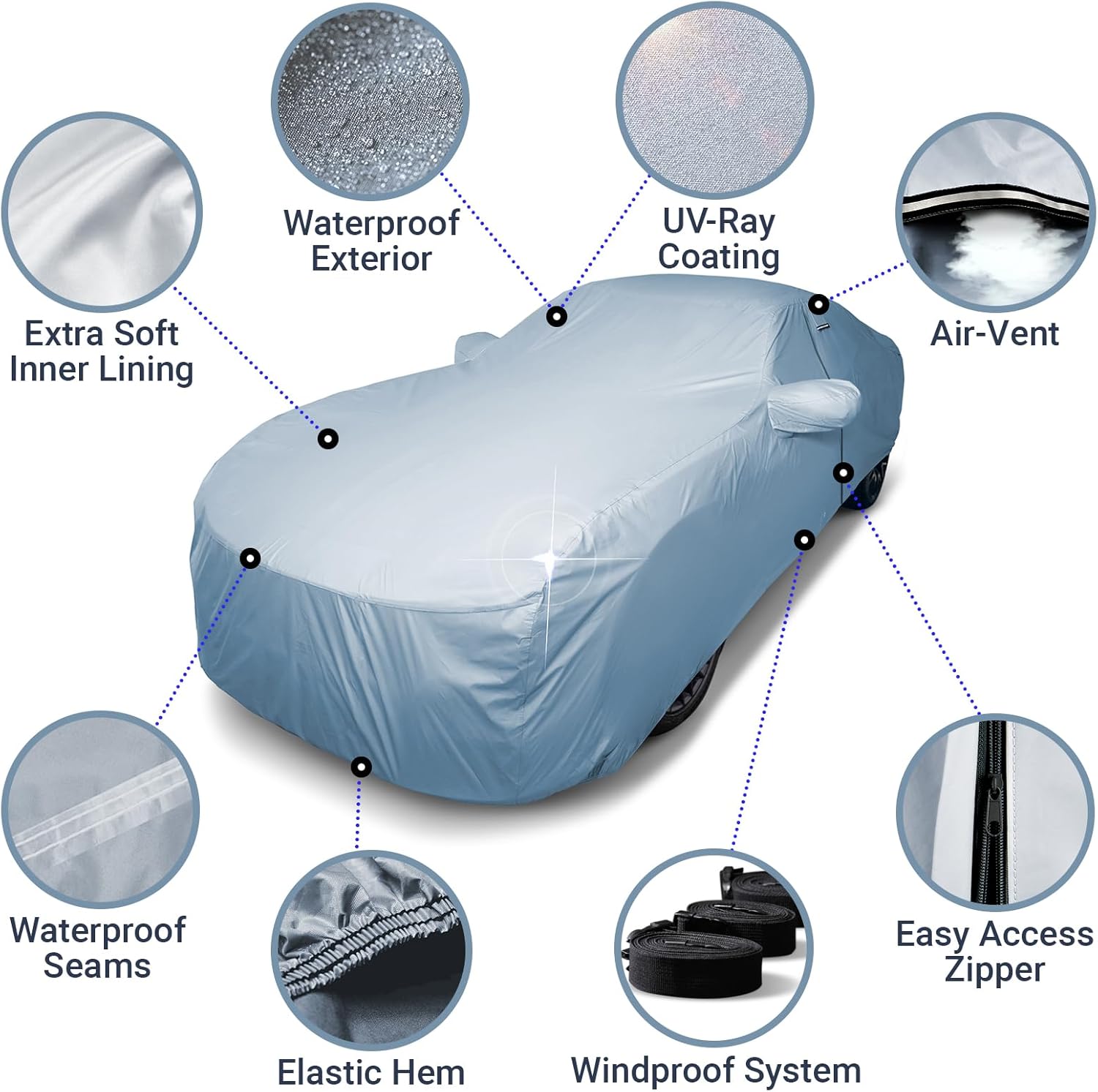 Premium Car Cover for 2004-2025 Audi S4 Heavy Duty Waterproof All-Weather Automobiles Custom Fit Indoor Outdoor UV
