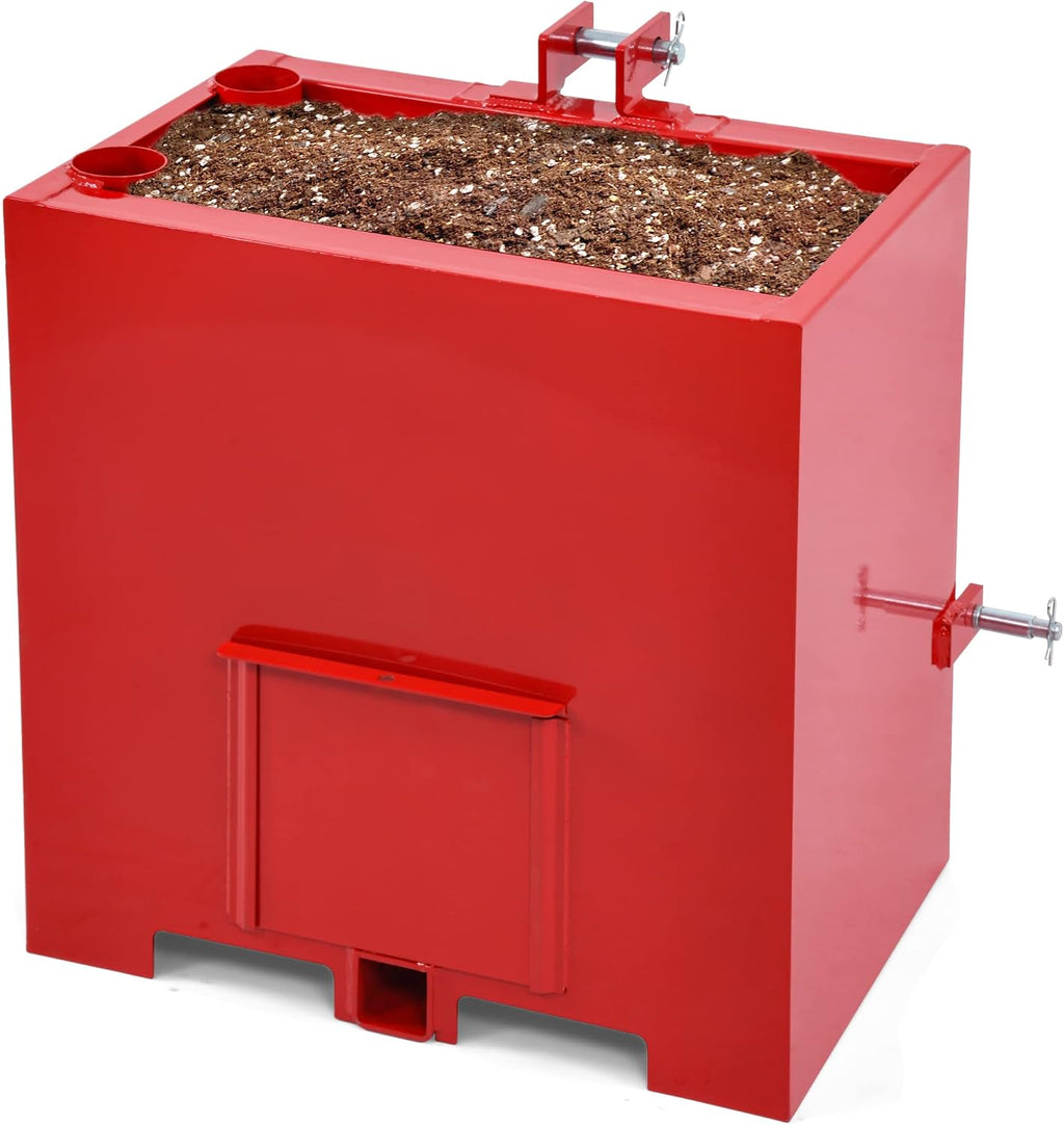 3 Point Hitch Ballast Box, 800 lbs Tractor Ballast Box with 2'' Quick Hitch Receiver for 3 Point Category 1 Tractors