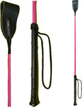 Riding Crop for Horse Fiberglass Shaft with Leather Double Slapper