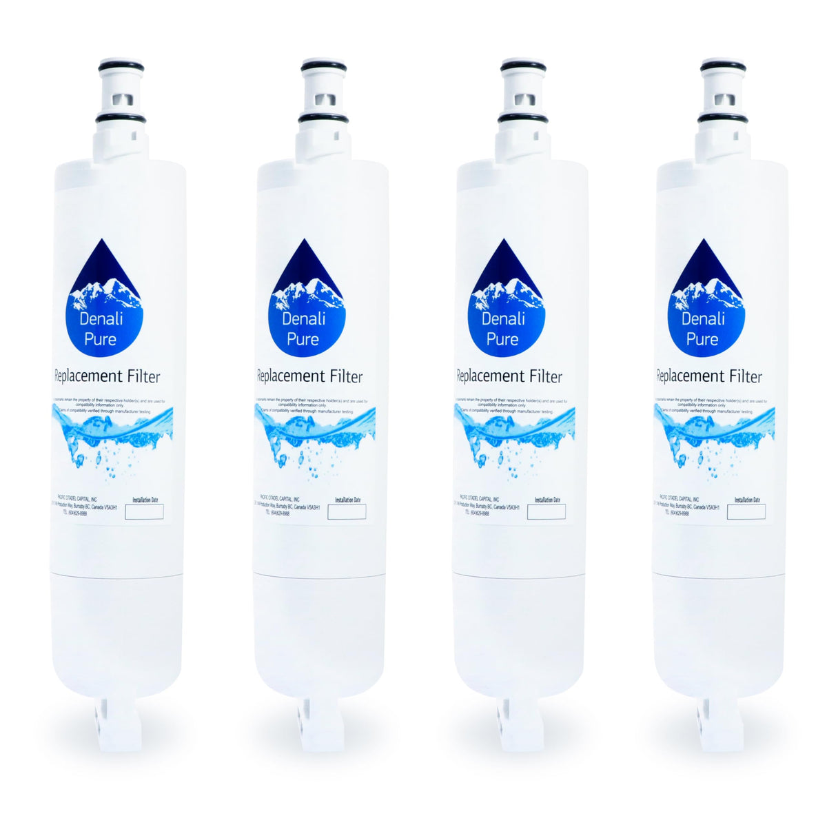 4-Pack Replacement for Whirlpool ED5FHEXMT00 Refrigerator Water Filter