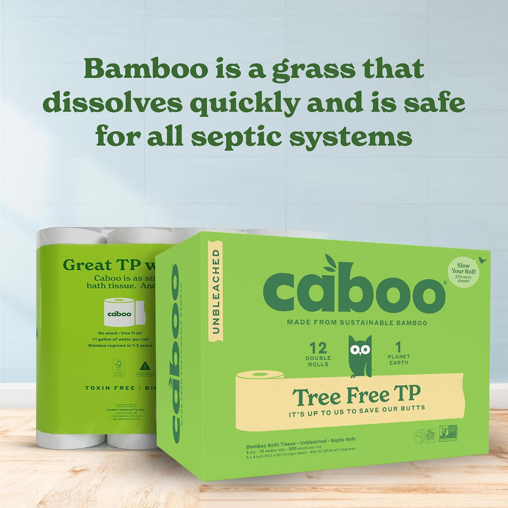 Tree Free Toilet Paper, Unbleached, Plastic Free, 12 Rolls