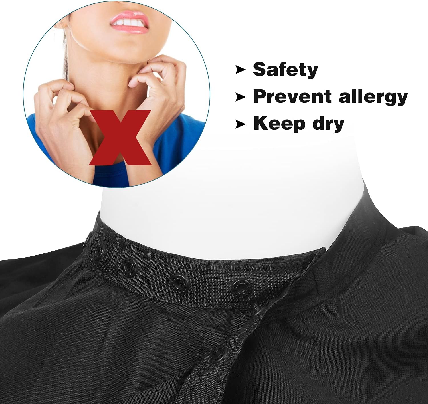 Professional Salon Barber Cape for Men/Women, 47 In x 55 In | Waterproof, Adjustable Snap Closure, Universal Size