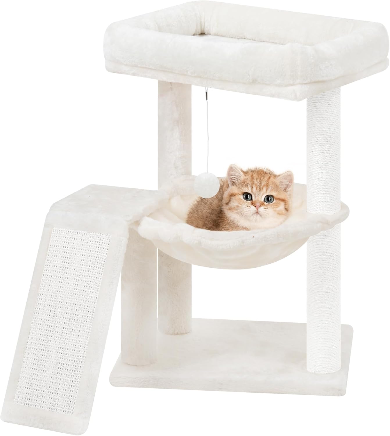 YOUPET Cat Tree with Cat Scratching Post for Indoor Cats, Cat Tower with Scratching Board and Playful Toy Balls, Cat