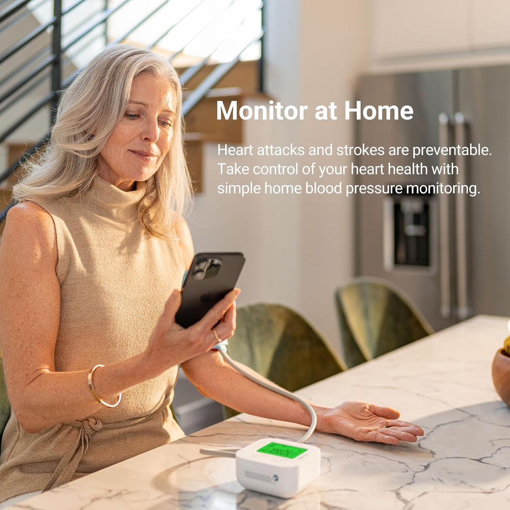 Track Smart Upper Arm Blood Pressure Monitor with Wide Range Cuff that fits Standard to Large Adult Arms, Bluetooth