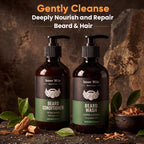 10 Oz(2 Pk) Beard Wash/Shampoo & Conditioner Set for Men, Ocean