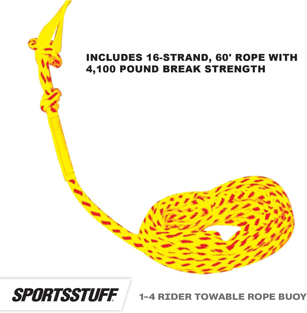 Booster Towable Tube Ball Towable Rope for Lift and Visibility, 60 ft Rope with 4,100 lb Break Strength
