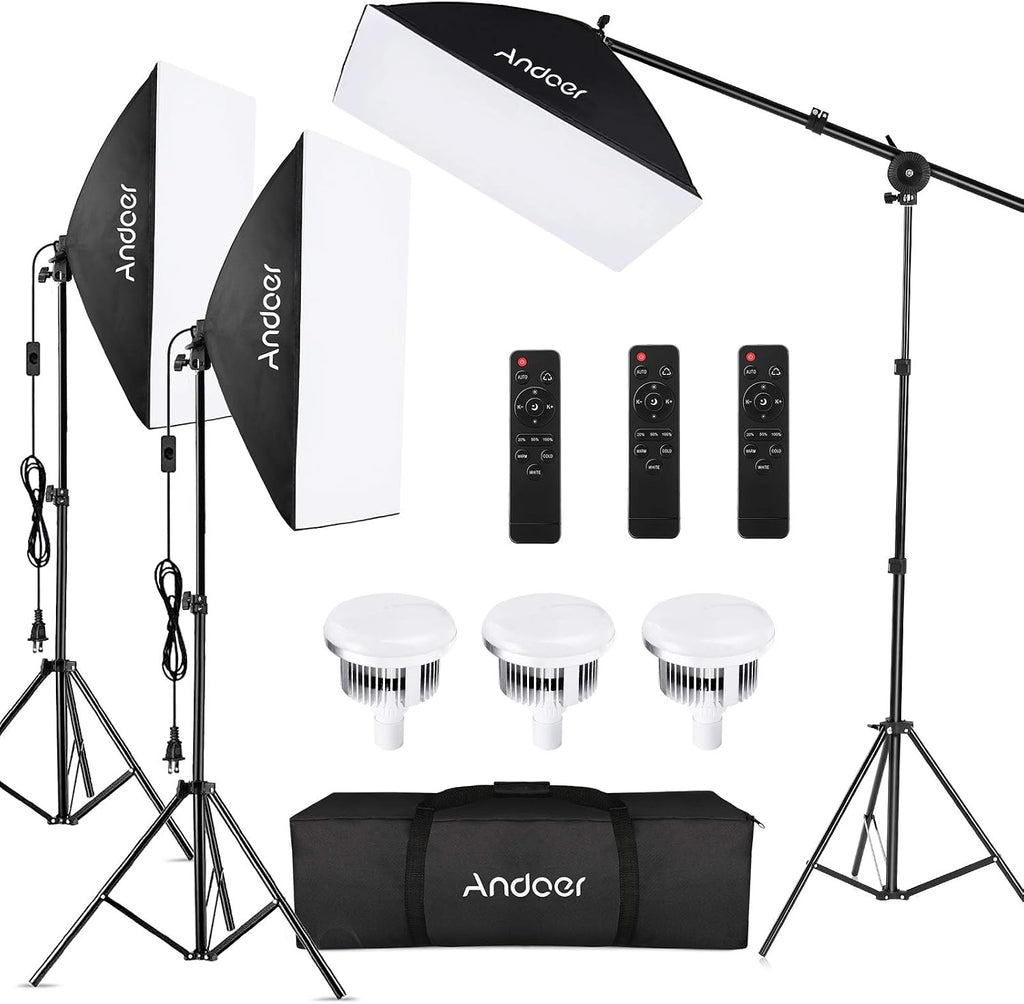 Softbox Photography Lighting Kit Professional Studio Equipment with 20"x28" Softbox, 2800-5700K 85W Bi-Color
