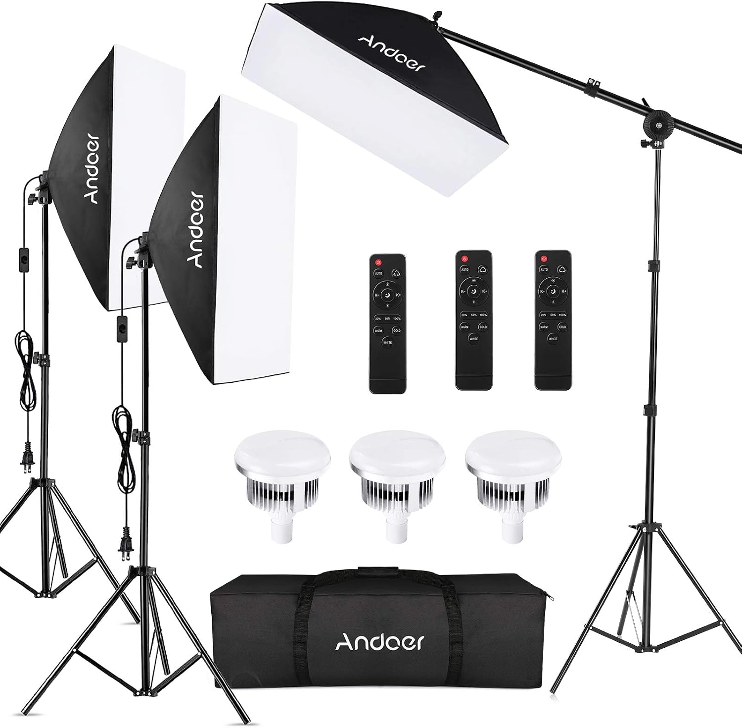 Softbox Photography Lighting Kit Professional Studio Equipment with 20"x28" Softbox, 2800-5700K 85W Bi-Color