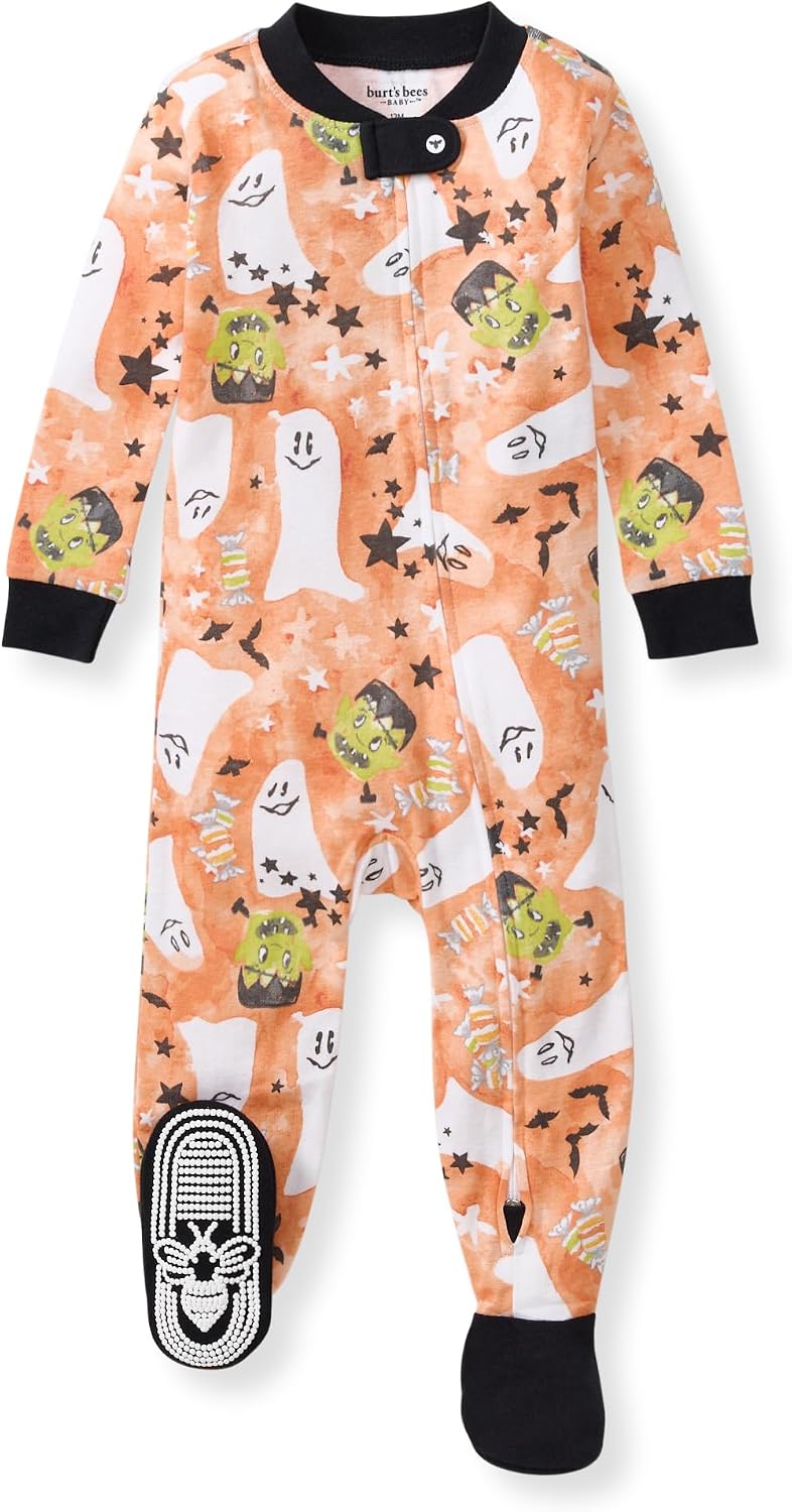 Girls Organic Cotton, Snug Fit Footed Sleeper Pajamas