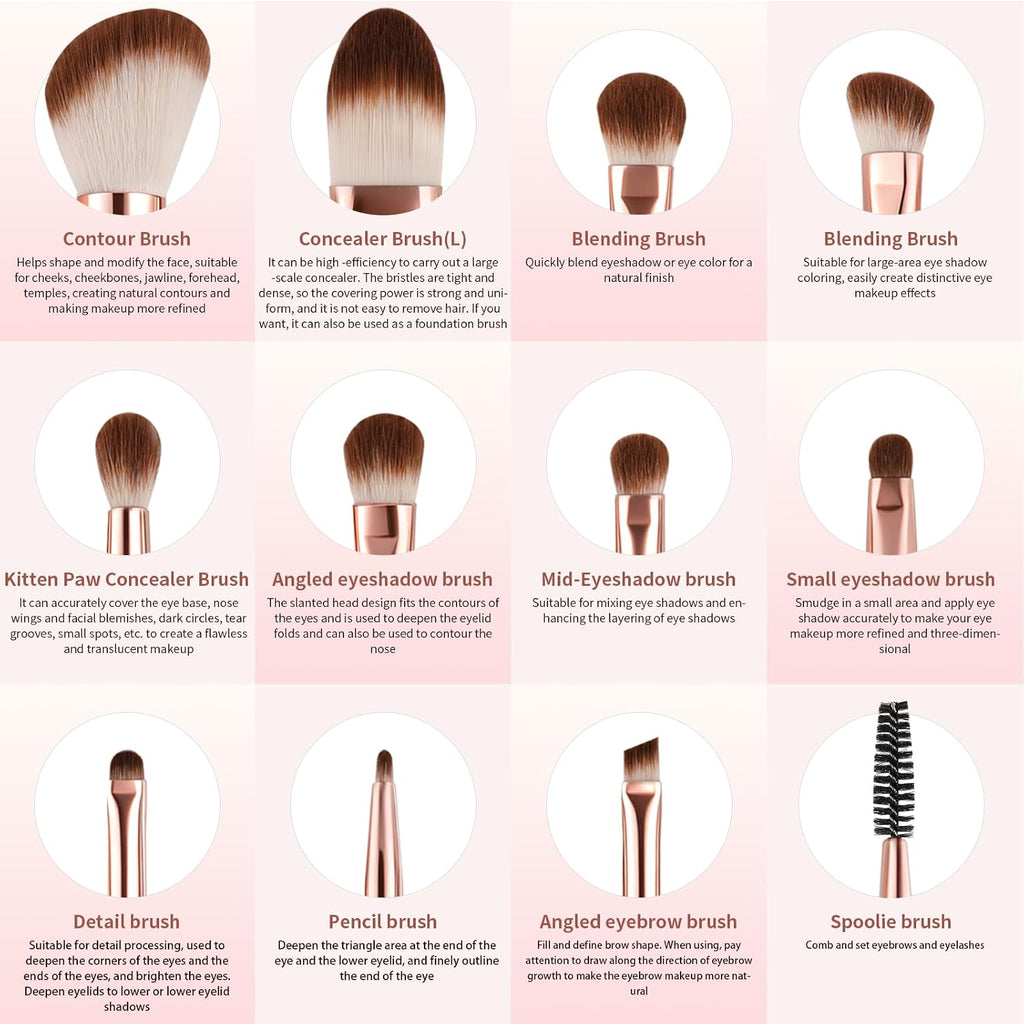 6 Piece Dual-Sided Eyeshadow Brushes - 12 Functions in 1 Set