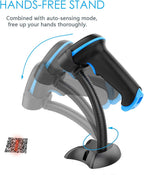QR Code Scanner Wireless 2D Barcode Scanner With Stand Supports Screen Scan Handheld CMOS Imager Long Range Portable
