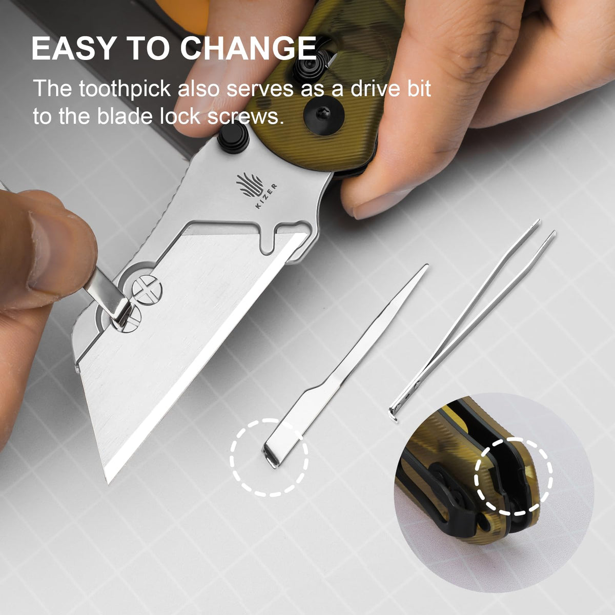 Uti Bear(Dual-screw) Folding Utility Knife, Clutch Lock Box Cutter